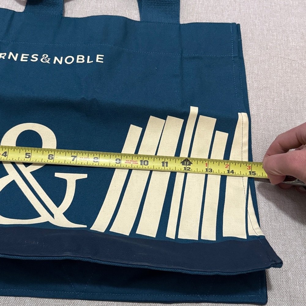 NEW Barnes & Noble Cotton Tote “re-wrap” Fair Trade-Women Made Product-Teal - Picture 13 of 14